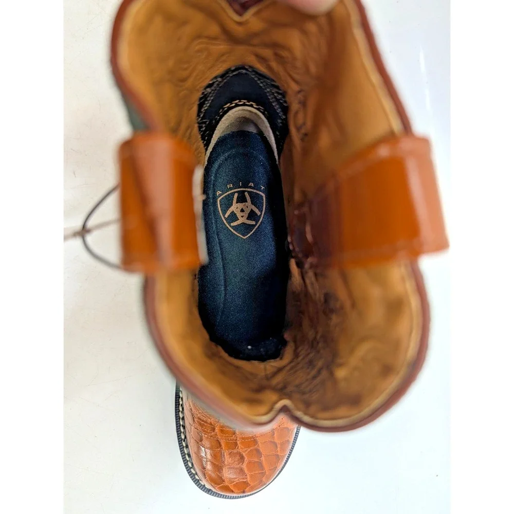 Ariat 🐎Fatbaby Almond Gator Print Western Boots - Ladies 6.5 B *NEW*